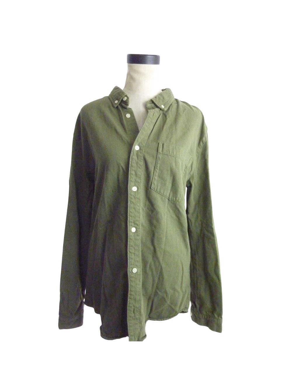Zara Long Sleeve Green Shirt Button Down Size XL